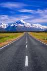 Highway leading to Mount Cook, Aoraki Mount Cook National Park, South Island, New Zealand Art Print